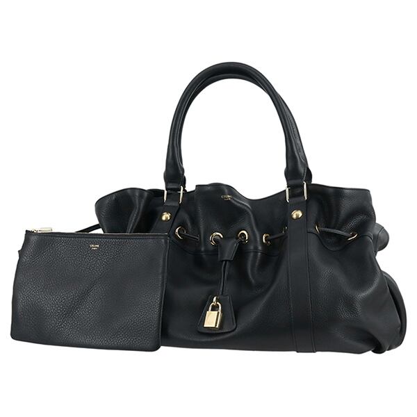 New CELINE セリーヌ ミディアム アビーバッグ 114393FC5.38NO サプルカーフスキン ハンドバッグ ショルダーバッグ ブラック 新品