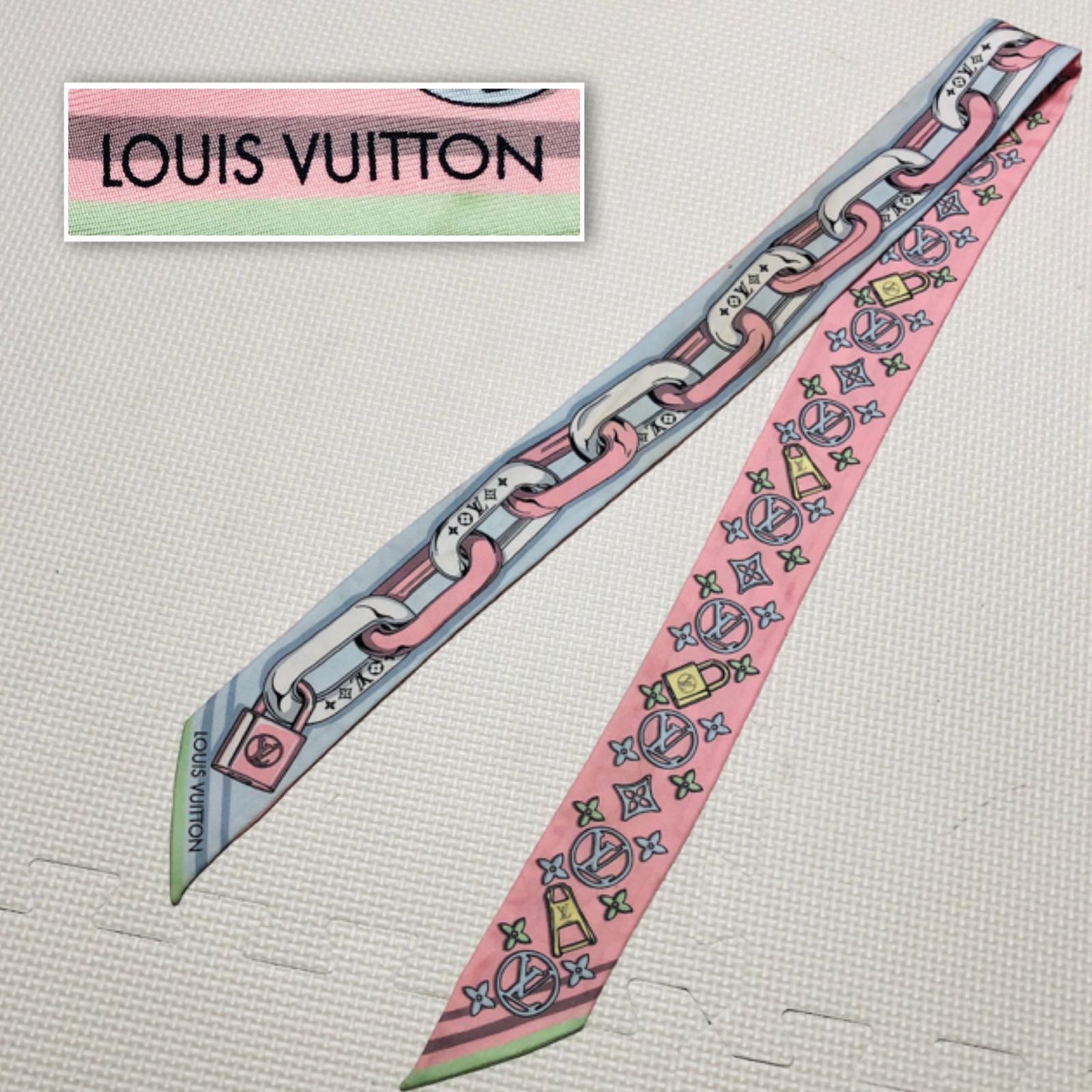 LOUIS VUITTON バンドーBB ビジュエルド リボンスカーフ ピンク LOUIS VUITTON バンドーBB ビジュエルド ルイ ヴィトン バンドーBB