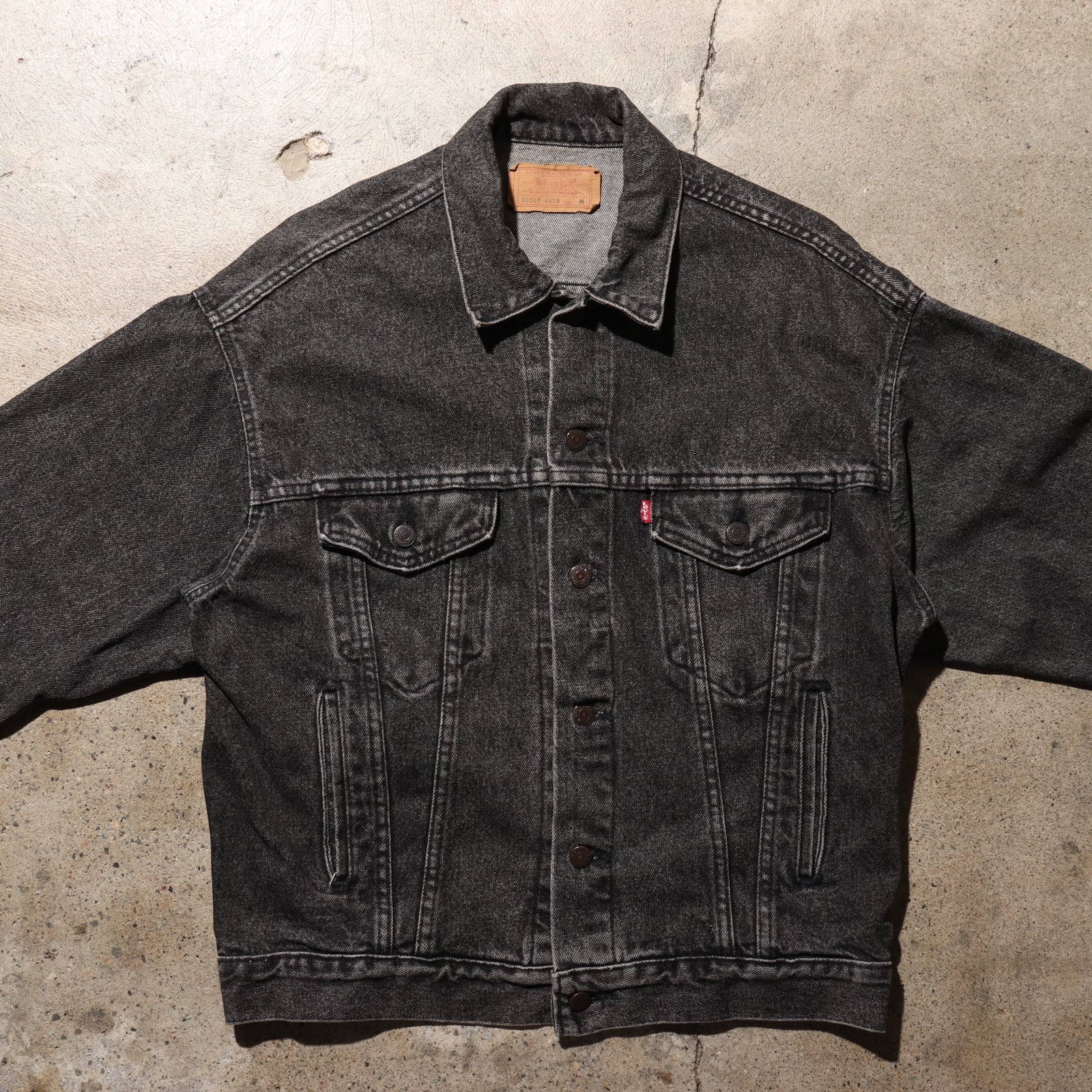 美品 M 先染め 70507 USA Levi's ブラックデニムジャケット 黒