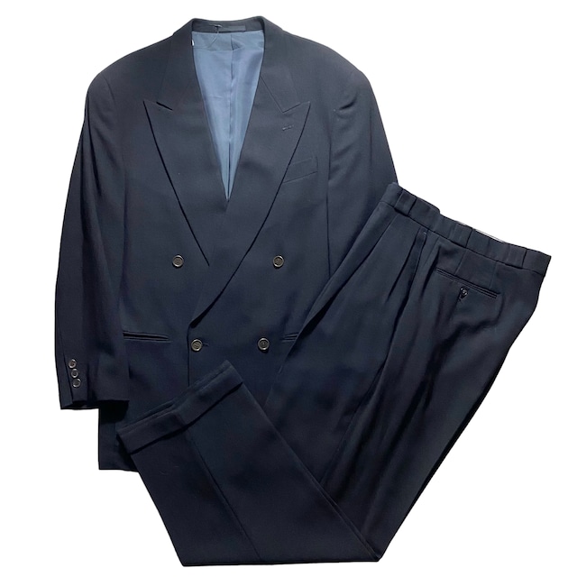 vintage EMPORIO ARMANI double breasted black drape suits set-up