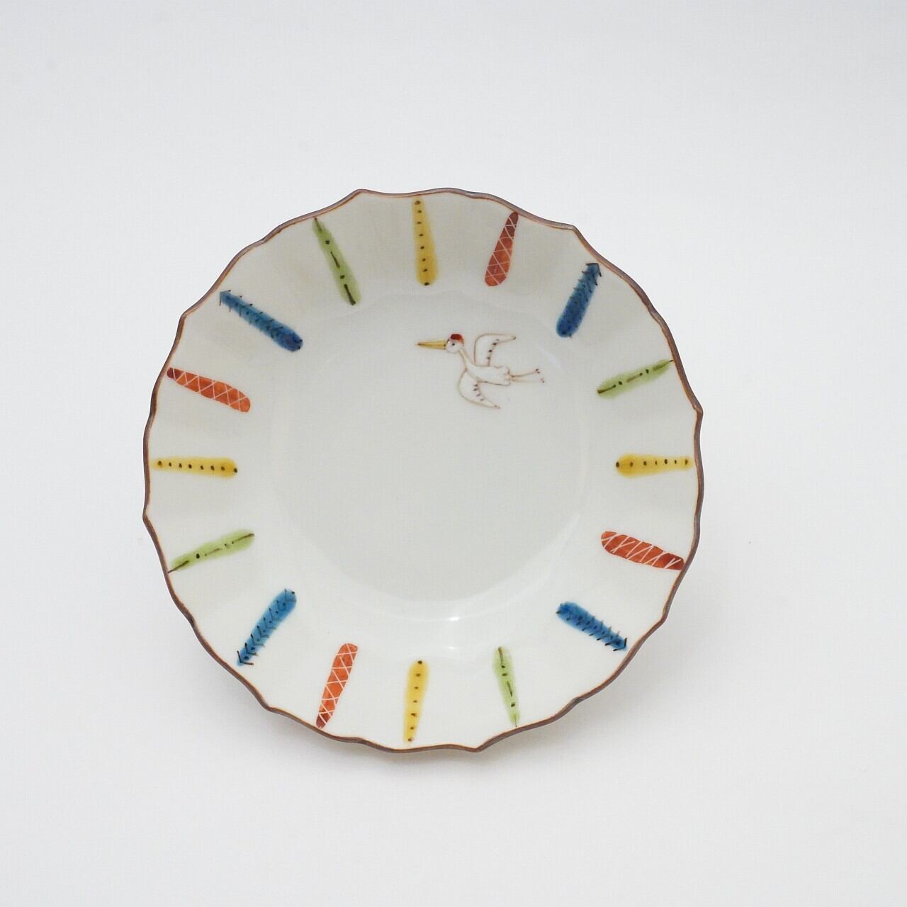 【色絵遊 小高裕子】小鉢 線紋鶴 57