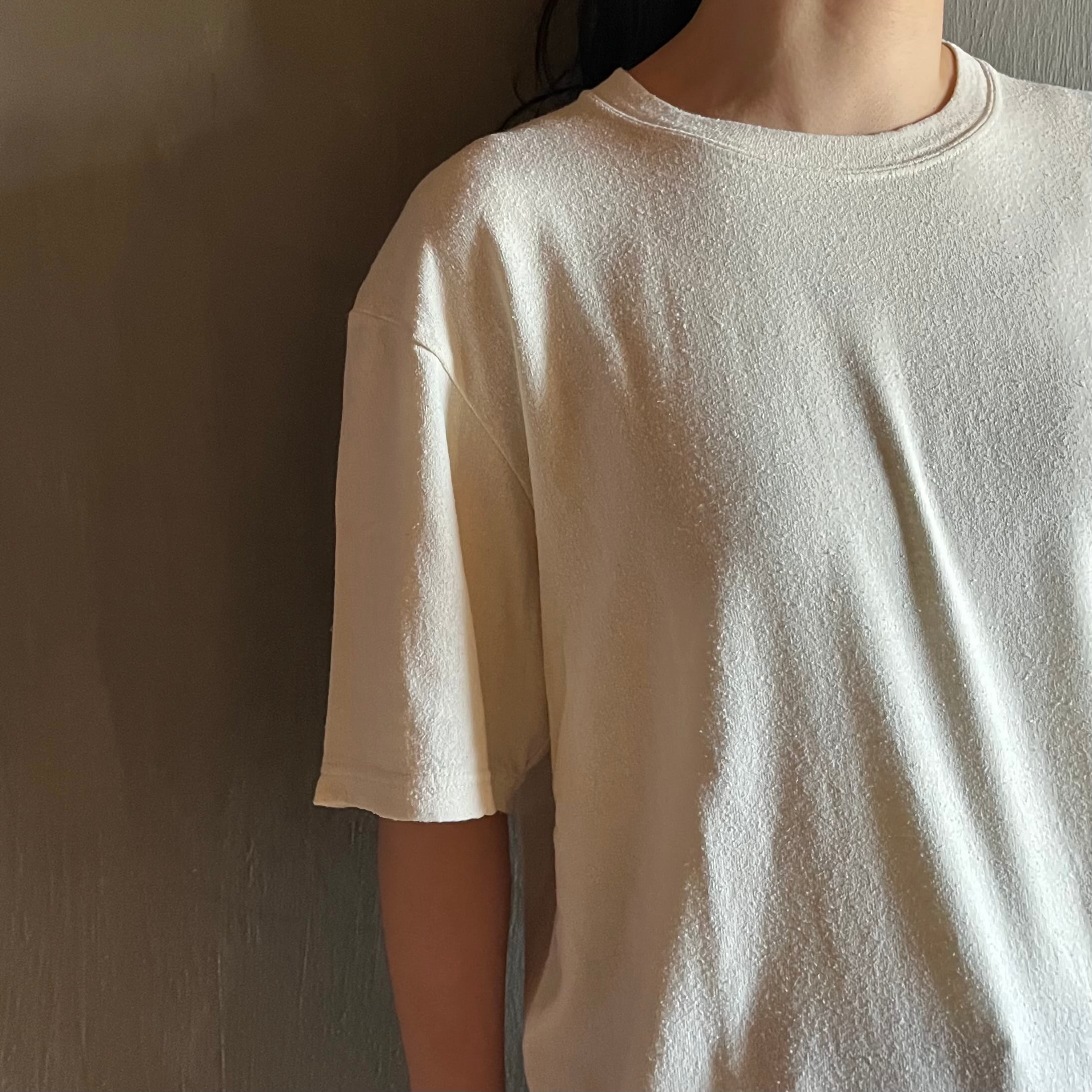 MITTAN|強撚絹紬糸Tシャツ T-41 生成