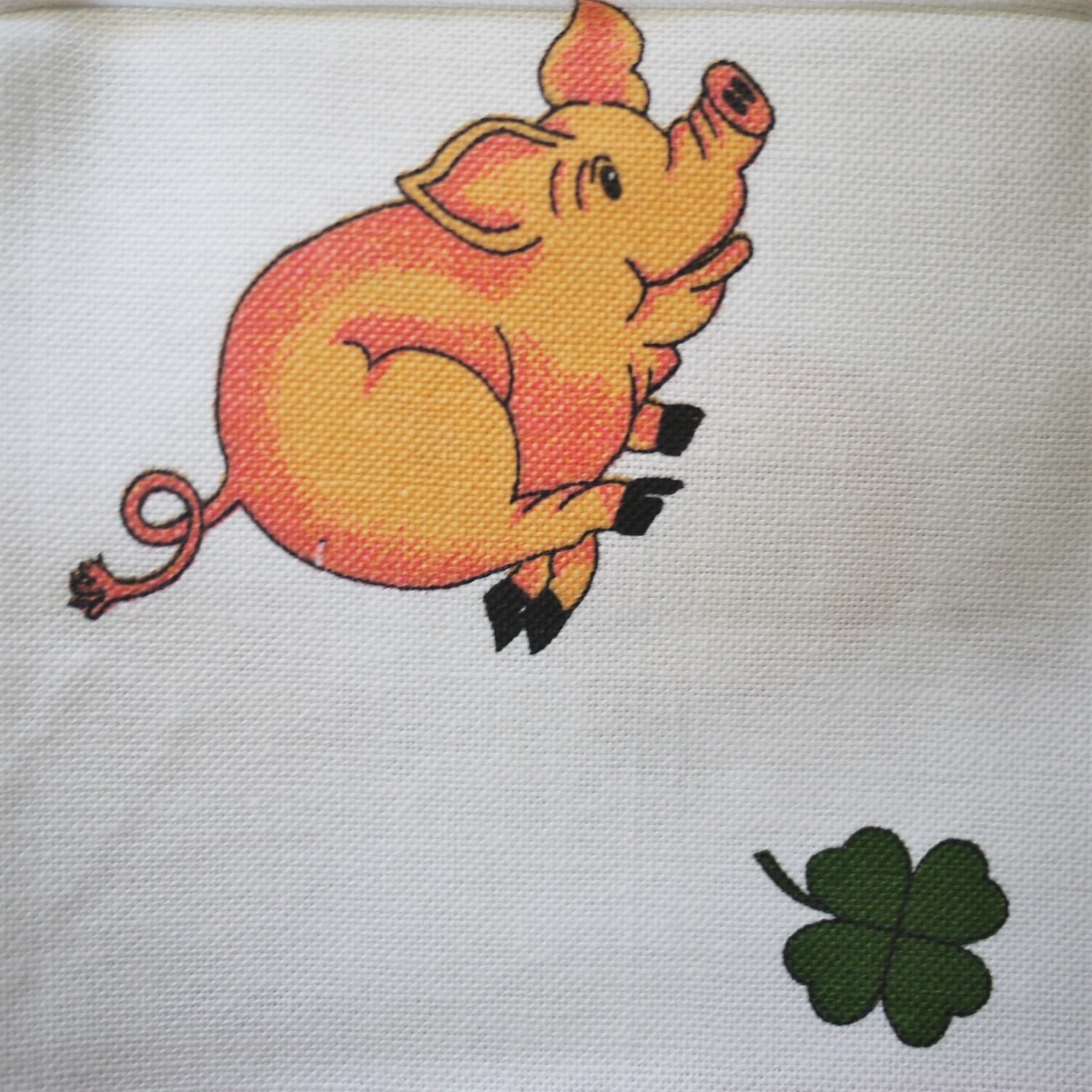 キッチンクロス 豚とクローバー ティータオル