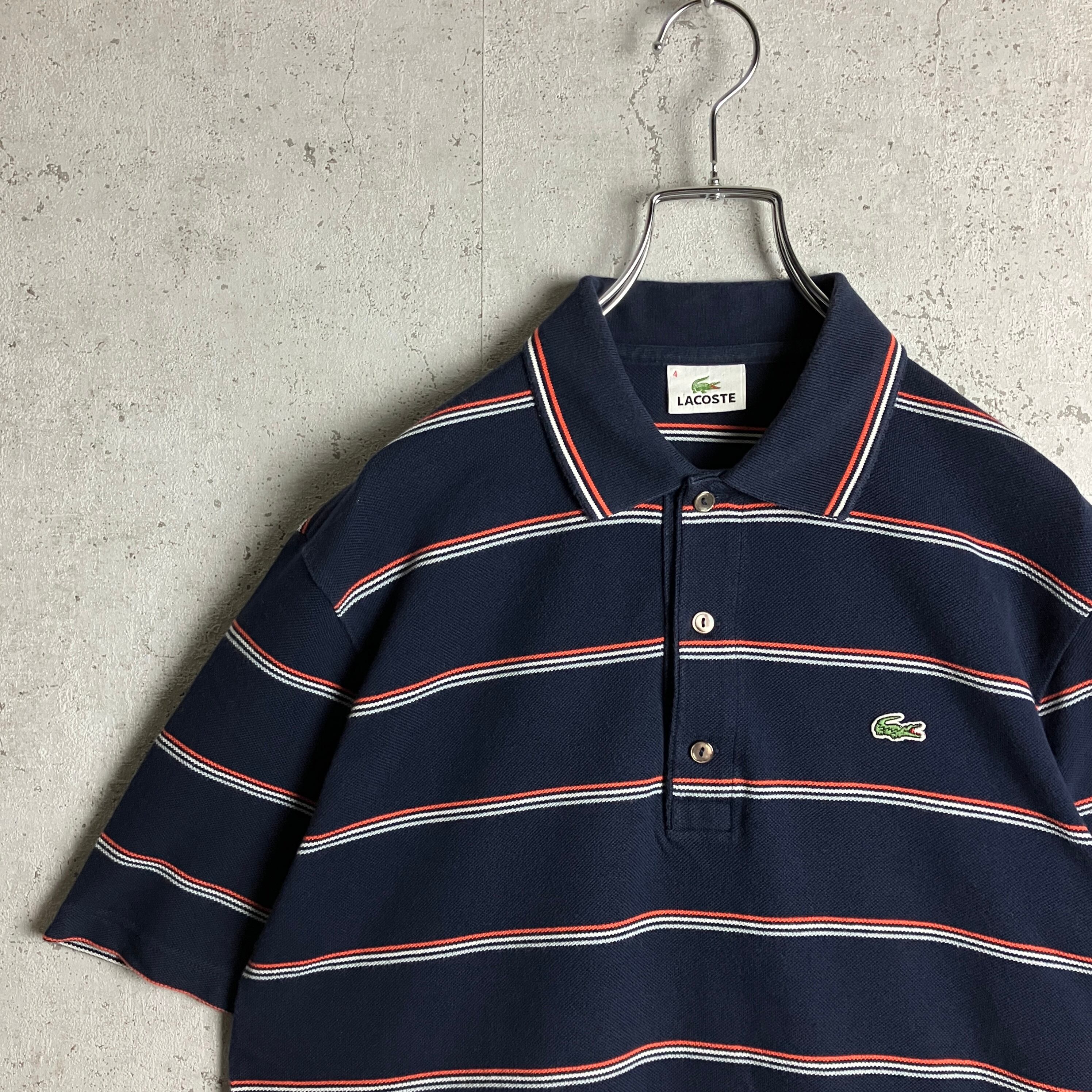 00S ラコステ lacoste ポロシャツ　メンズ　ストライプ　ワンポイント