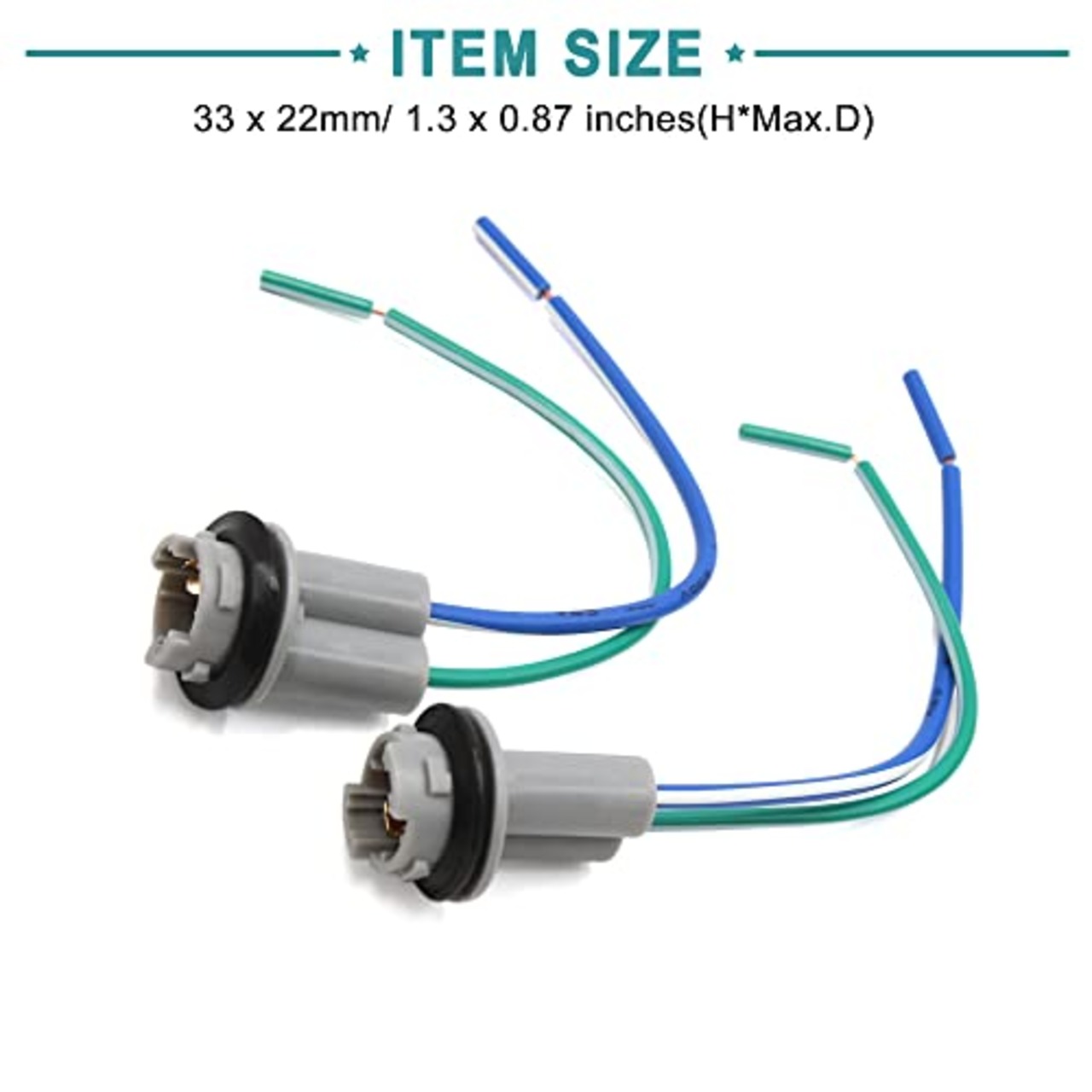 ACROPIX カーLEDライトワイヤーハーネスソケットコネクター ユニバーサル T10 W5W グレー 2個