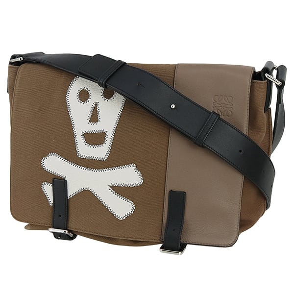 Used LOEWE ロエベ ミリタリーメッセンジャー スカル キャンバス