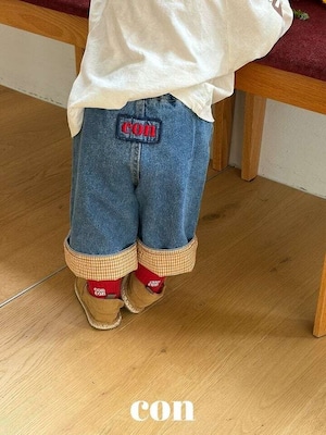 【予約】con. Washed roll-up denim