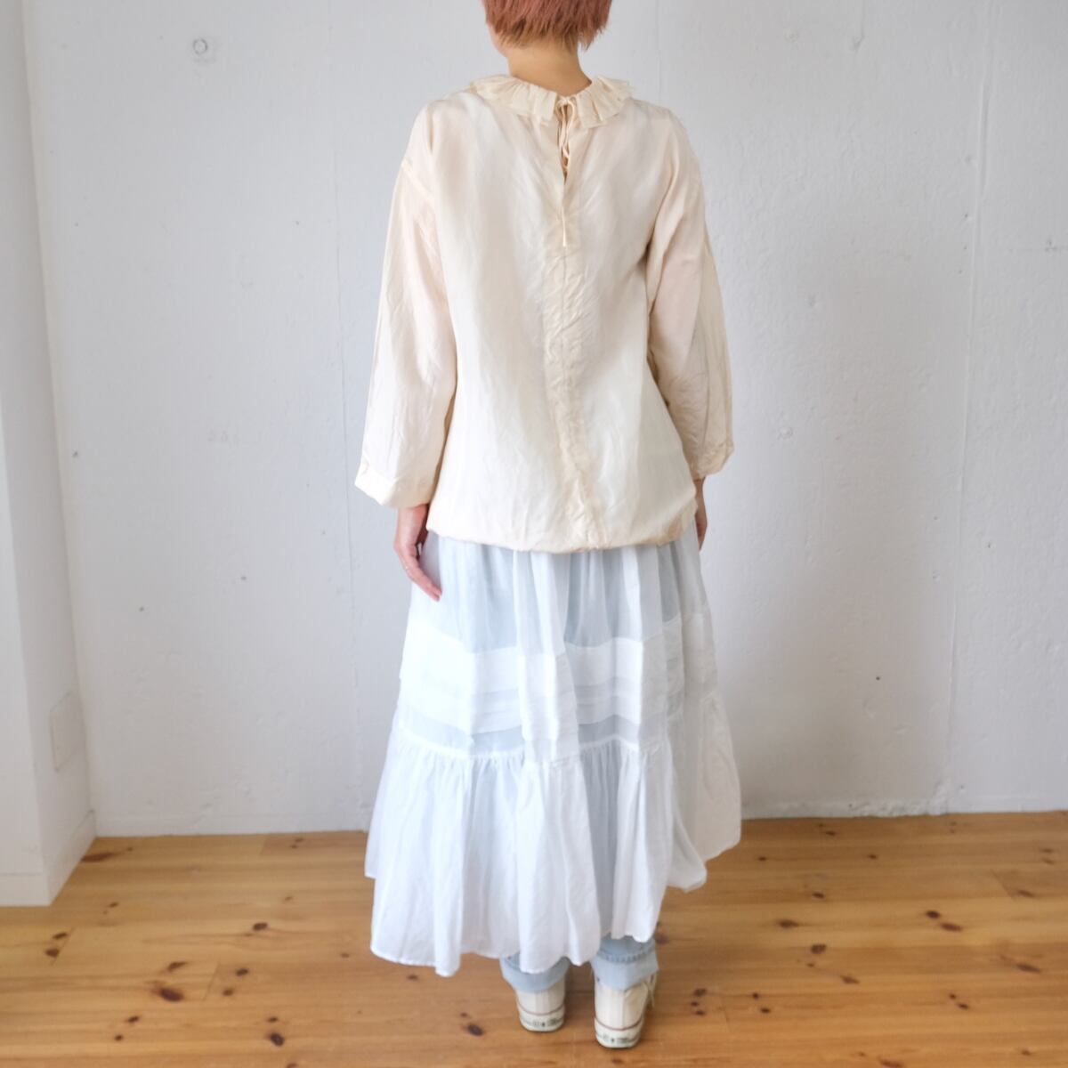 TOWAVASE (トワヴァーズ) Volant /blouse シルク フリルプルオーバー