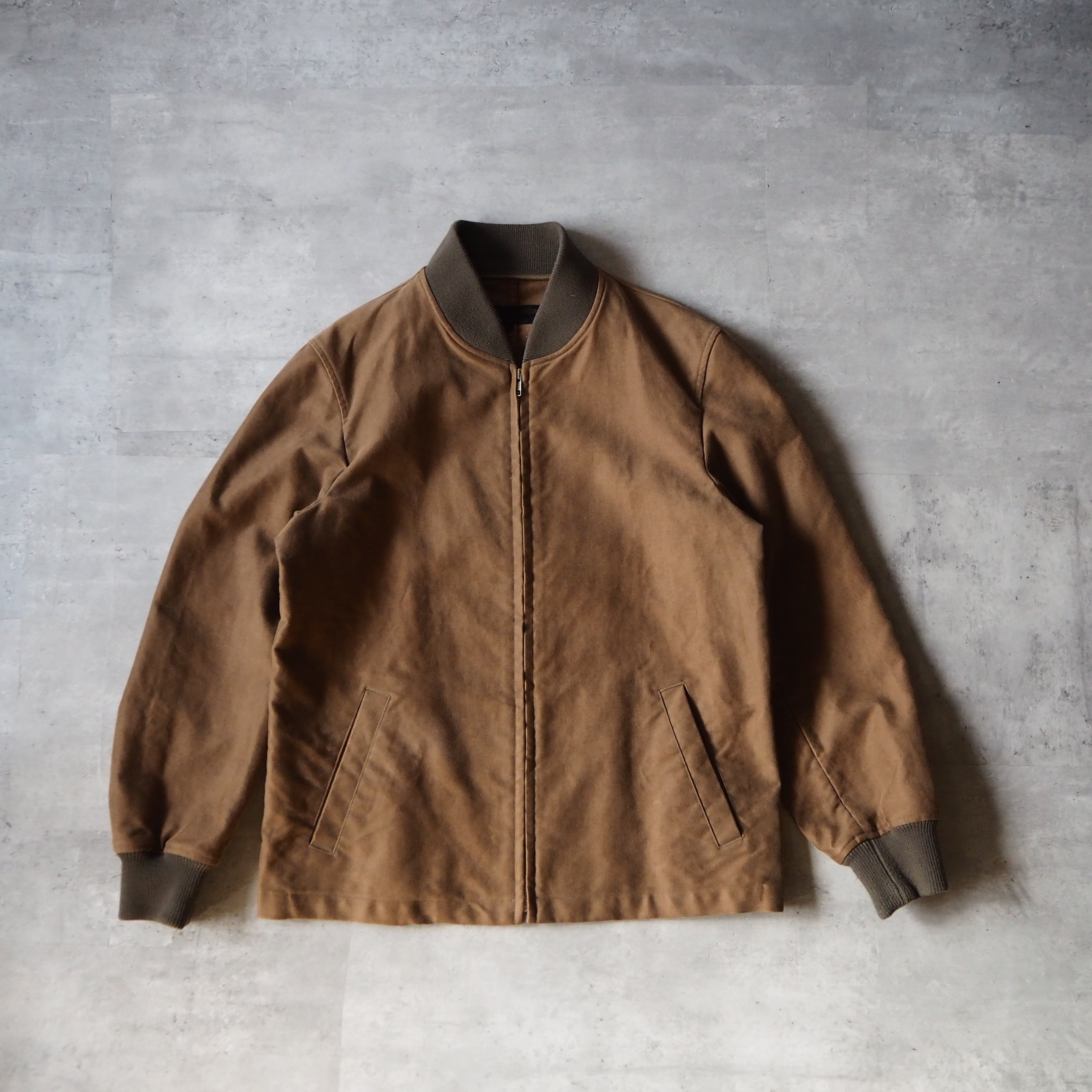 2002AW “comme des garçons homme” AD2002 brown moleskin bomber ...