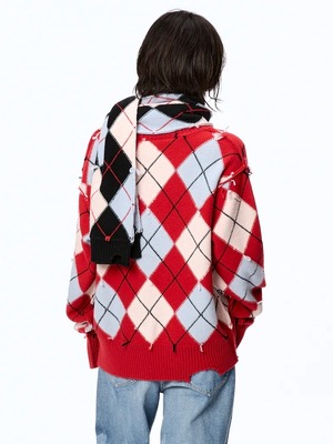 【25AW】MASU エムエーエスユー / DIAMOND SCRAPED SWEATER / セーター