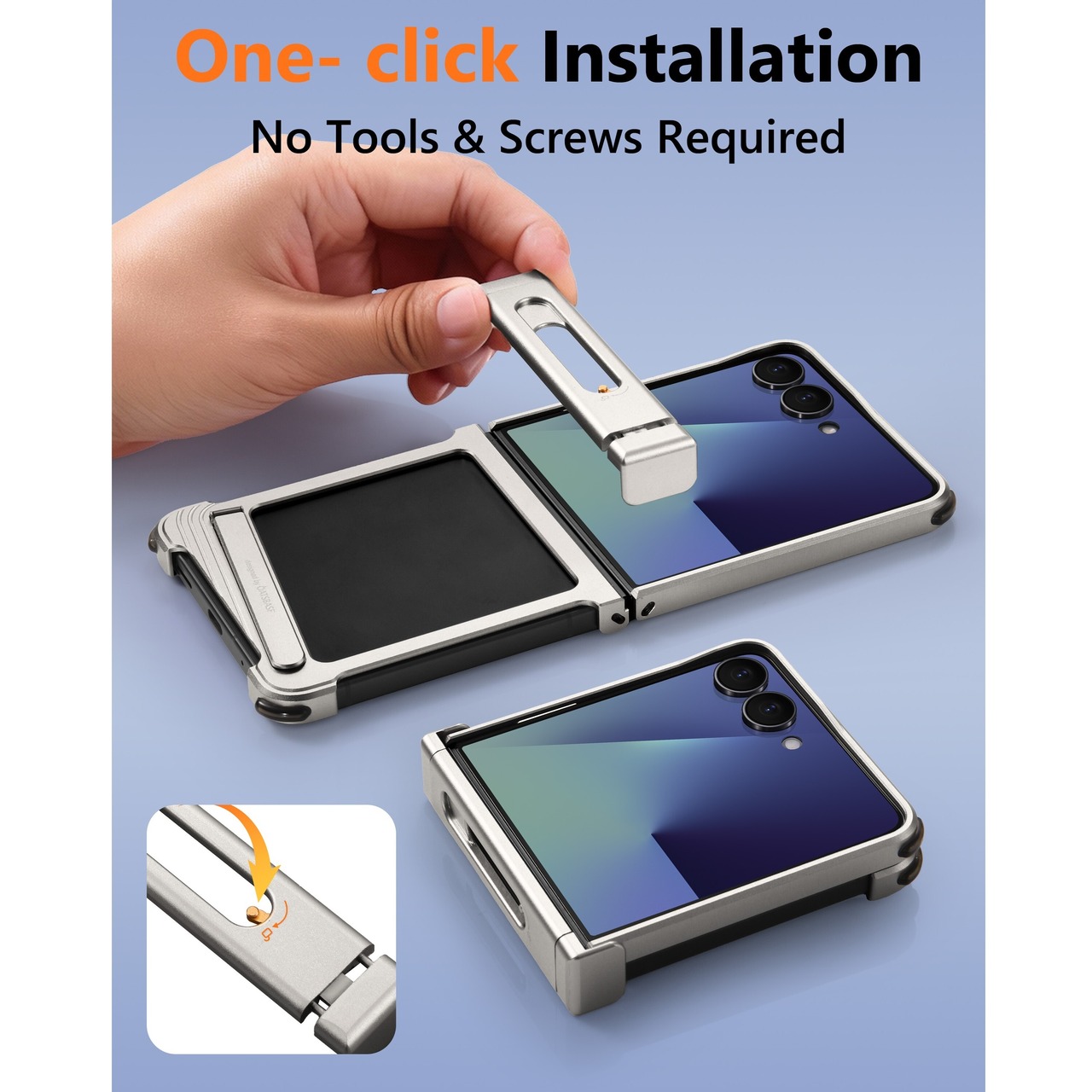 ◆Galaxy Z Flip 7◆ Stick Stand Aluminum Bumper Phone Case / スティック スタンド アルミニウム バンパー スマホケース
