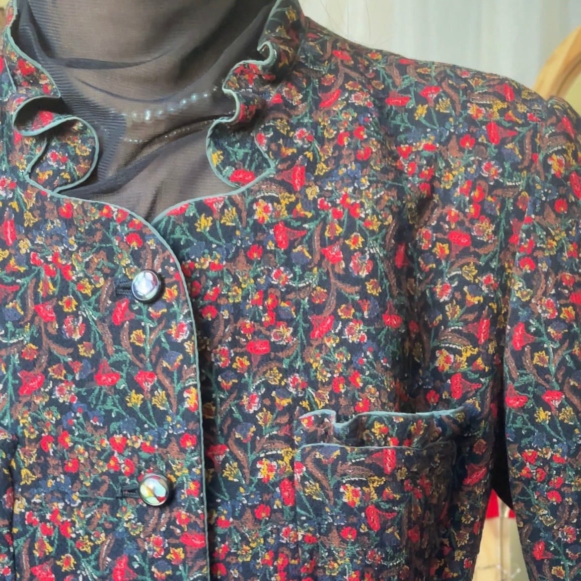 小花柄ブラウスジャケット