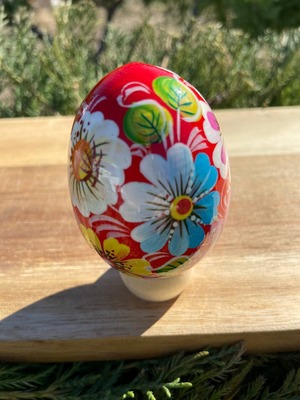 ペトリキウカ塗り　木製イースター・エッグ 7cm　ホメンコ作