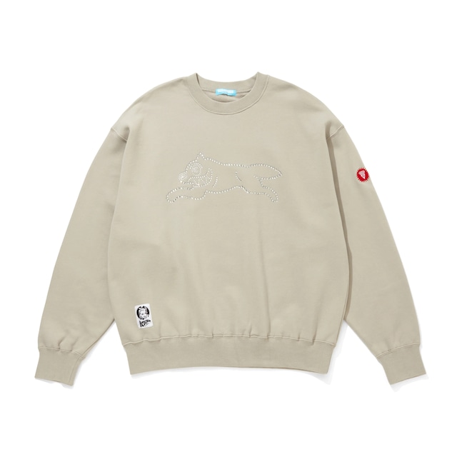 BILLONAIREBOYSCLUB/ICECREAM / Rhinestone Cotton Sweatshirt