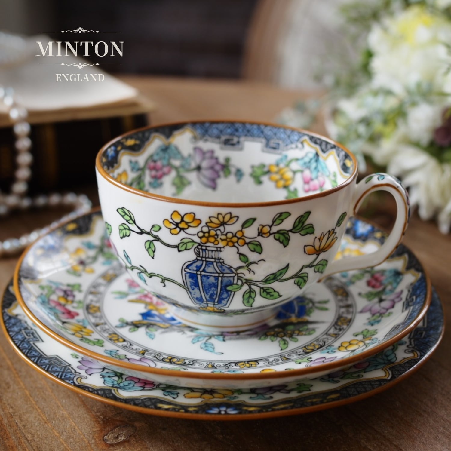Antique St Louis Callot ボウル ソーサー 4セット ALL ITEM | antique FEELPORT アンティーク食器の専門店