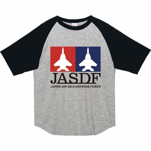 JASDFラグランＴシャツ グレー・ブラックＡ