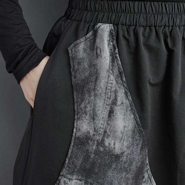 Drawstring gradient skirt C0965