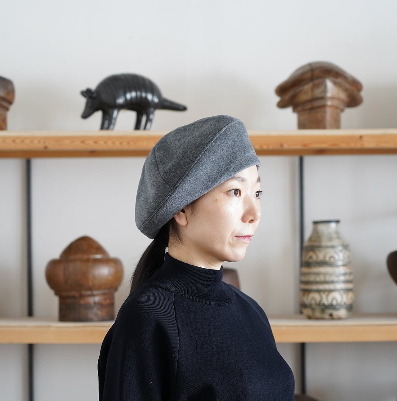 Mare Angola-アンゴラ生地を使用した定番のベレー- | poanca