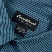 Eddie Bauer エディーバウアー ストライプ柄 長袖シャツ XS/ブルー系 メンズ
