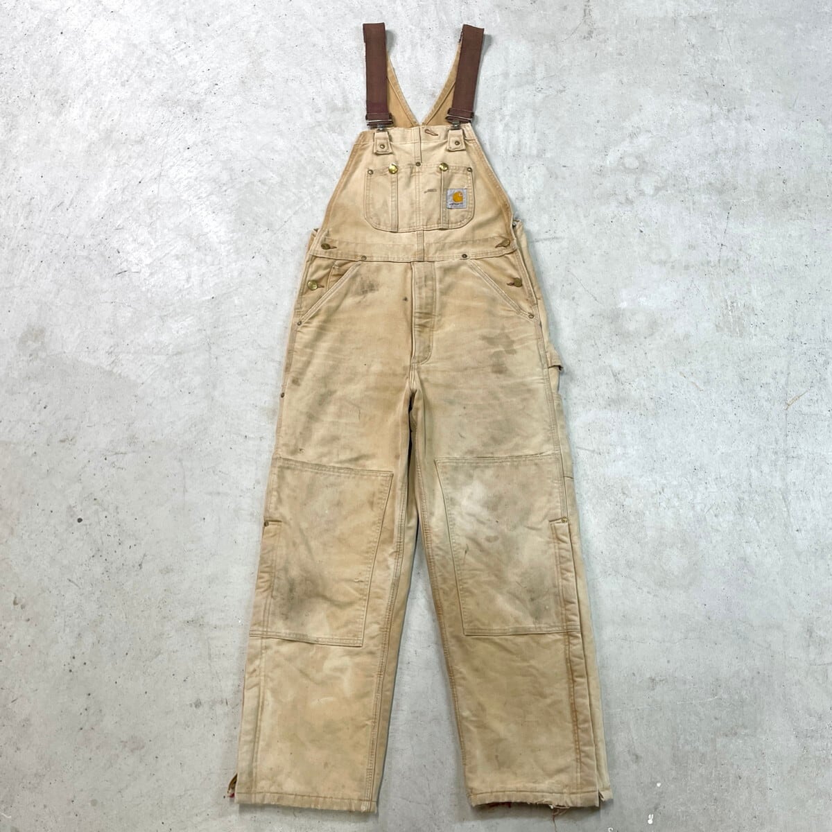 USA製 Carhartt カーハート ダック地 ダブルニー オーバーオール
