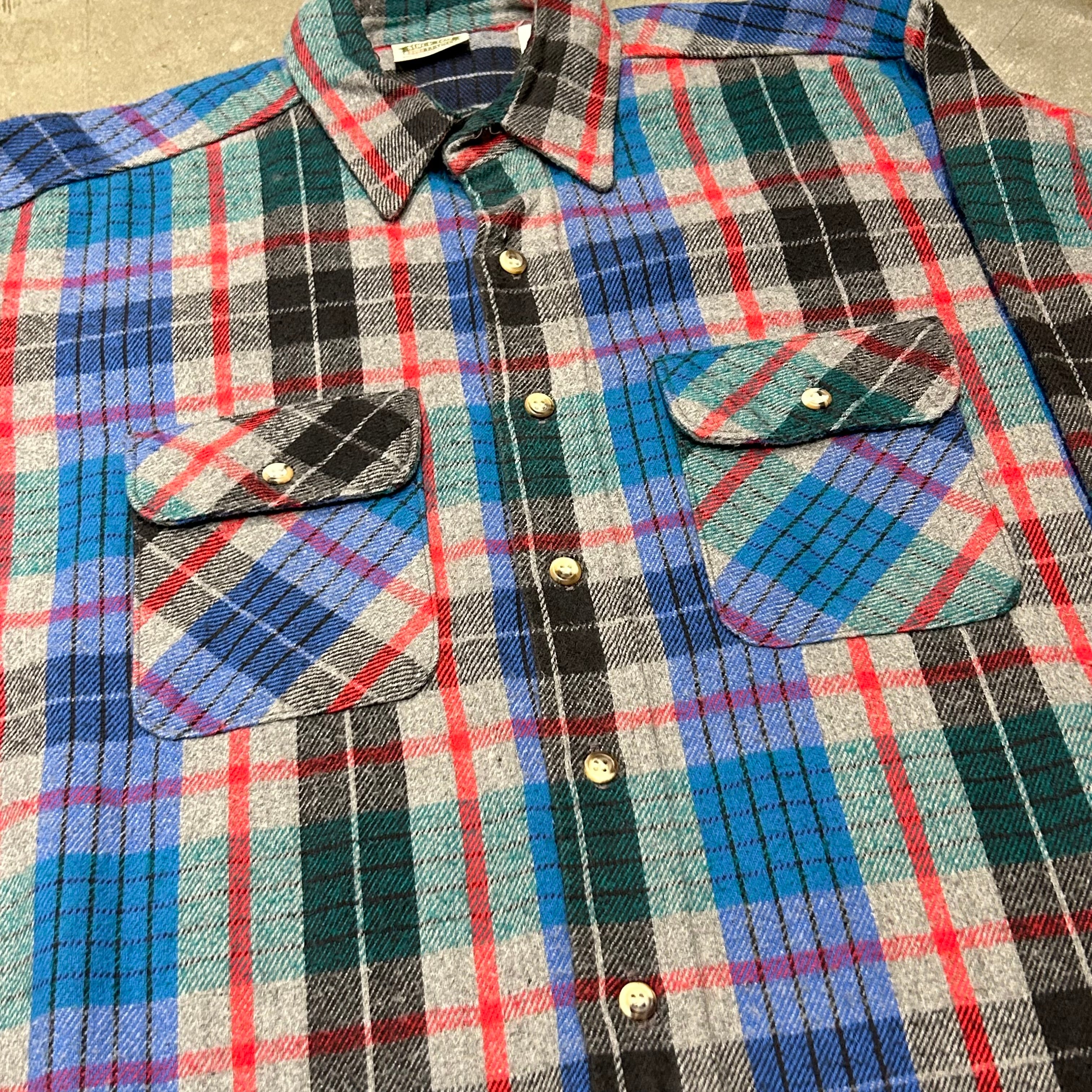 90s FIVE BROTHER COTTON FLANNEL SHIRTS SIZE TALLMAN L 