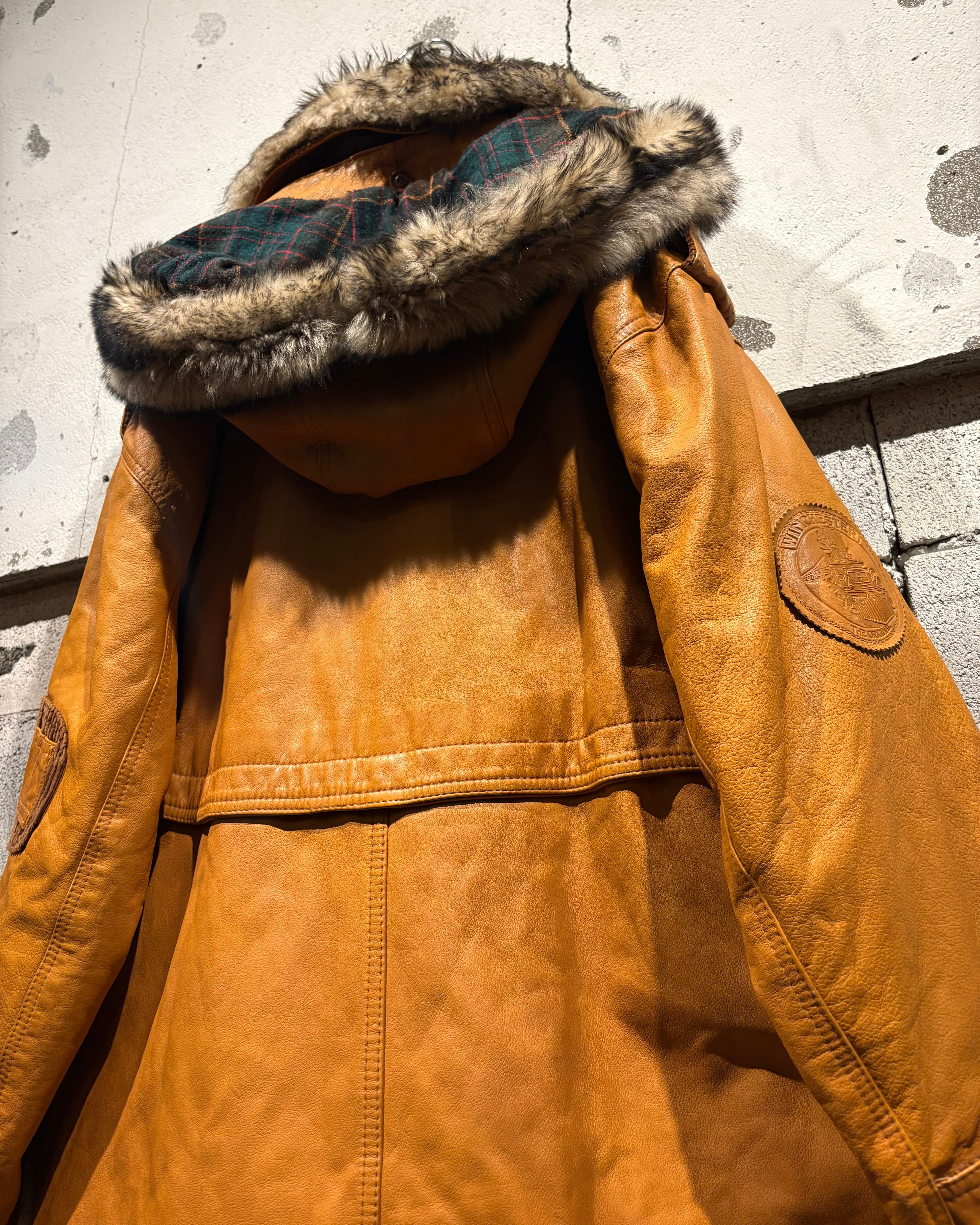 Caka otto】80's “Winchester“ Motorcycle Motif Design Euro Vintage