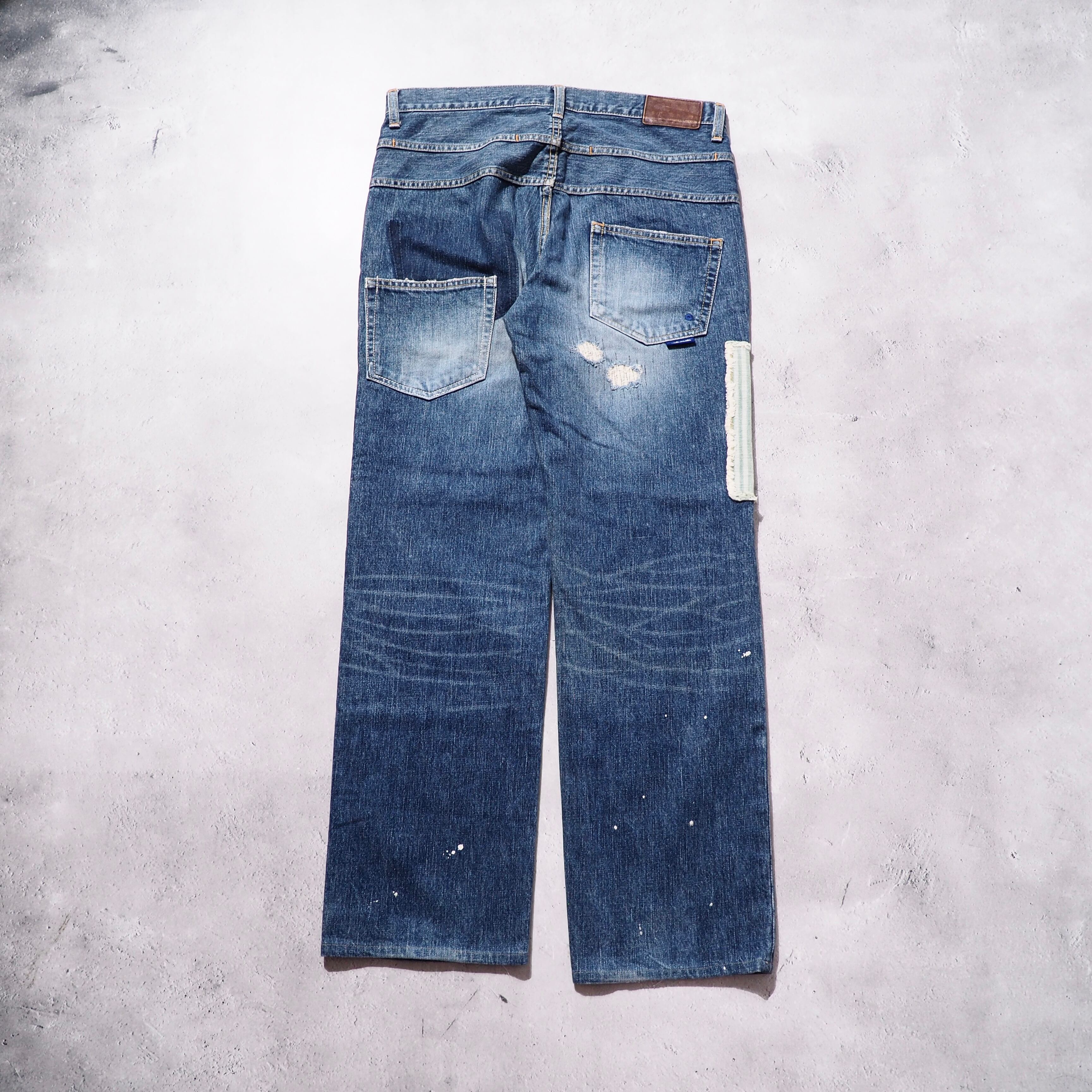 2000s ” 襤褸 ” Good Aging × Damage Custom Denim pants