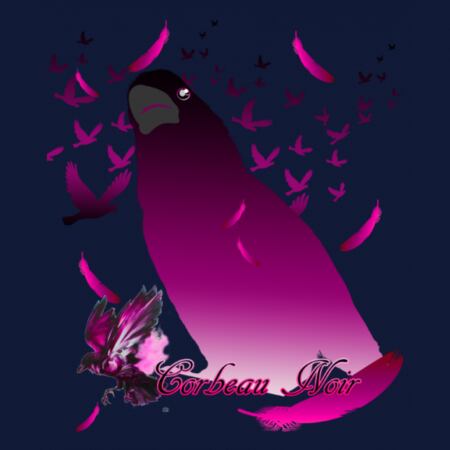 カラスの黄昏イラストバージョン Tシャツ ブラック コトリラボ