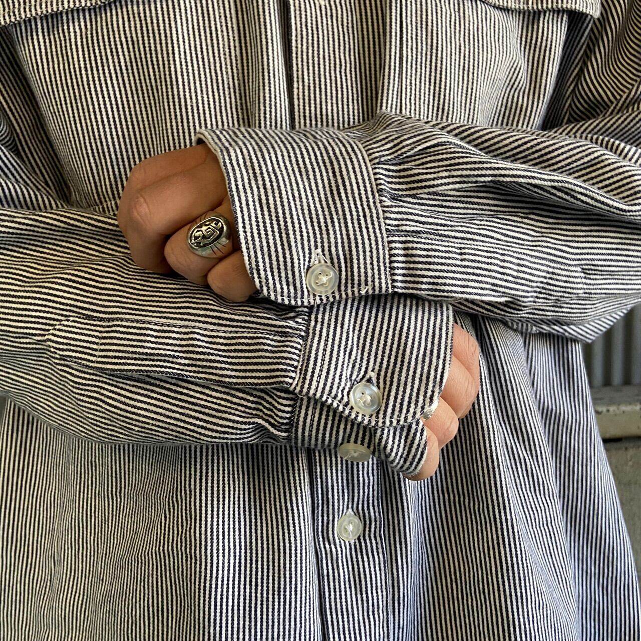 USA製 古着 70's ベンデイビス ヒッコリー ストライプ デニムシャツ USA製 古着 70´s ベンデイビス ヒッコリー ストライプ デニムシャツ メンズ