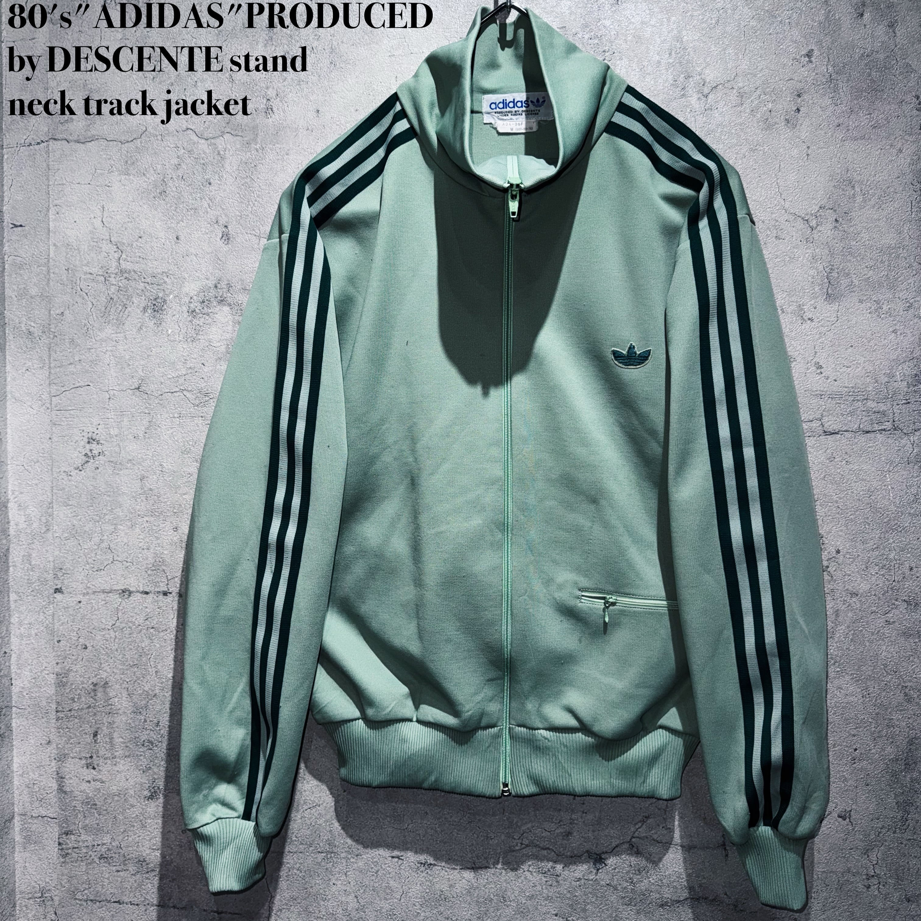 80's"ADIDAS"PRODUCED by DESCENTE stand neck track jacket