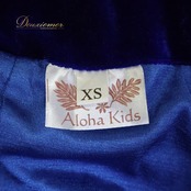 フラダンス 衣装 Aloha Kids アロハキッズ ワンピース ドレス ブルー系 ワンカラー ベロア 無地 光沢 2WAY フリル 上品 きれい 高級感 かわいい 華やか 鮮やか 明るい 爽やか 青 ハワイアン アロハ フラ ダンス レッスン 練習