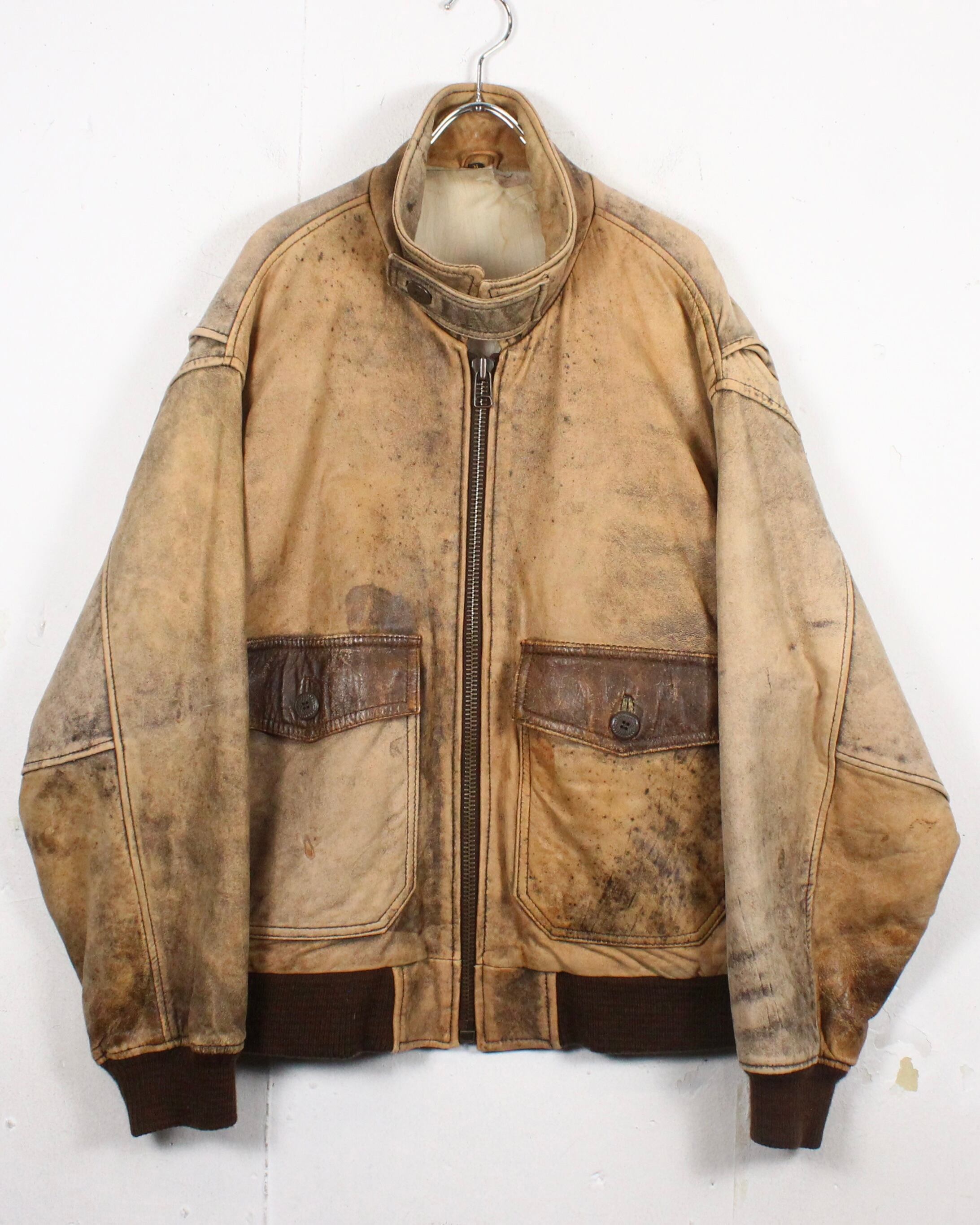 Caka act2】Beautiful Aging A-2 Type Vintage Leather Jacket | Caka