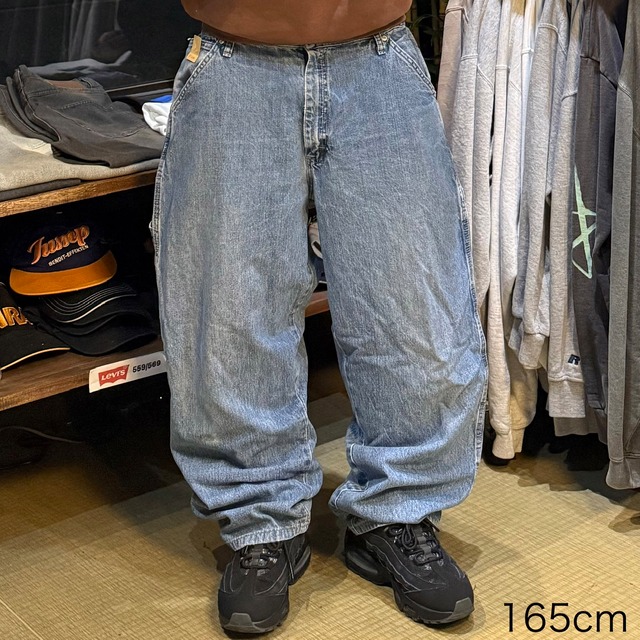 【リメイク】【W36×L30】wrangler  デニムペインターパンツ　ウエストゴム