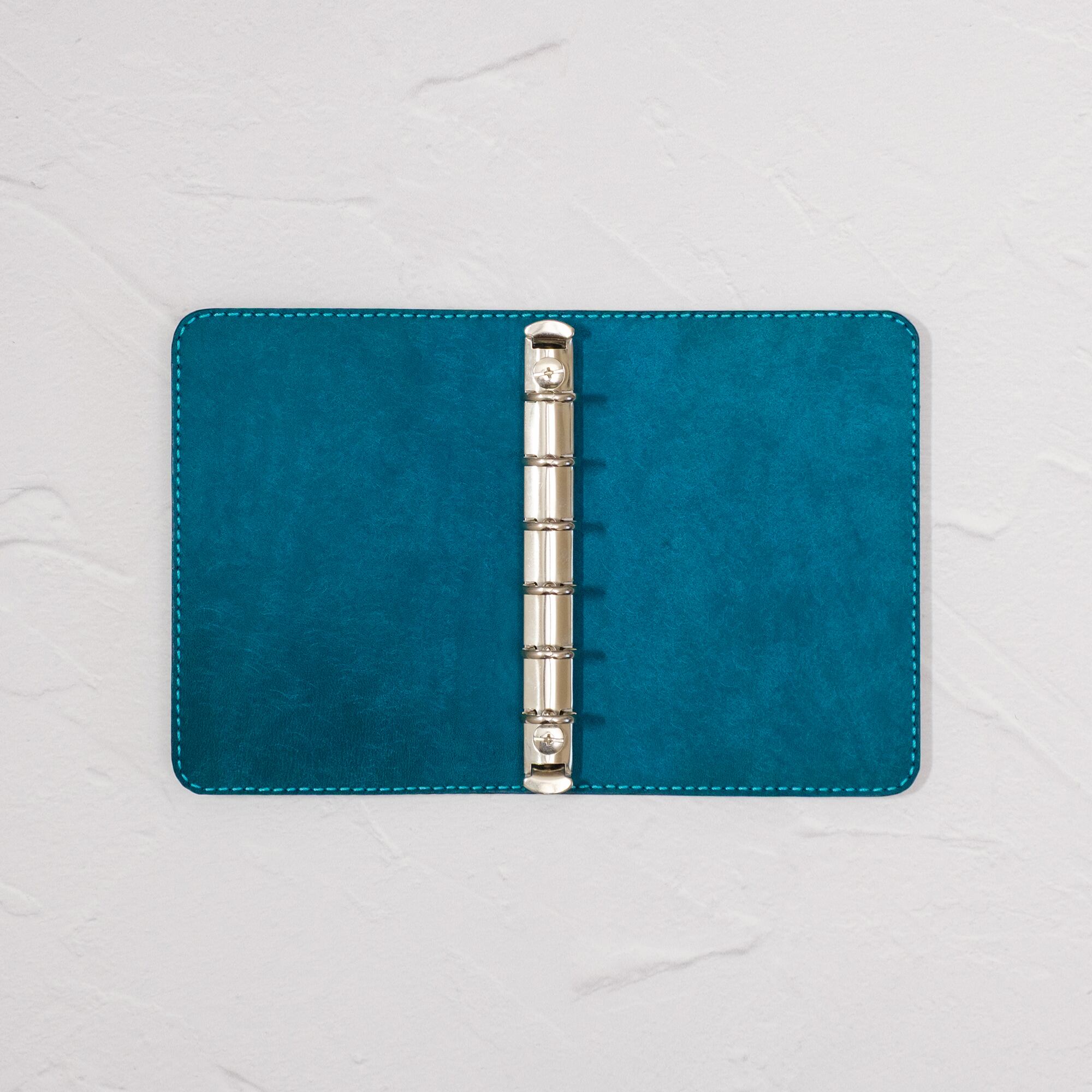 andloom システム手帳カバー ミニ6 MARGOT（ターコイズブルー）｜本革