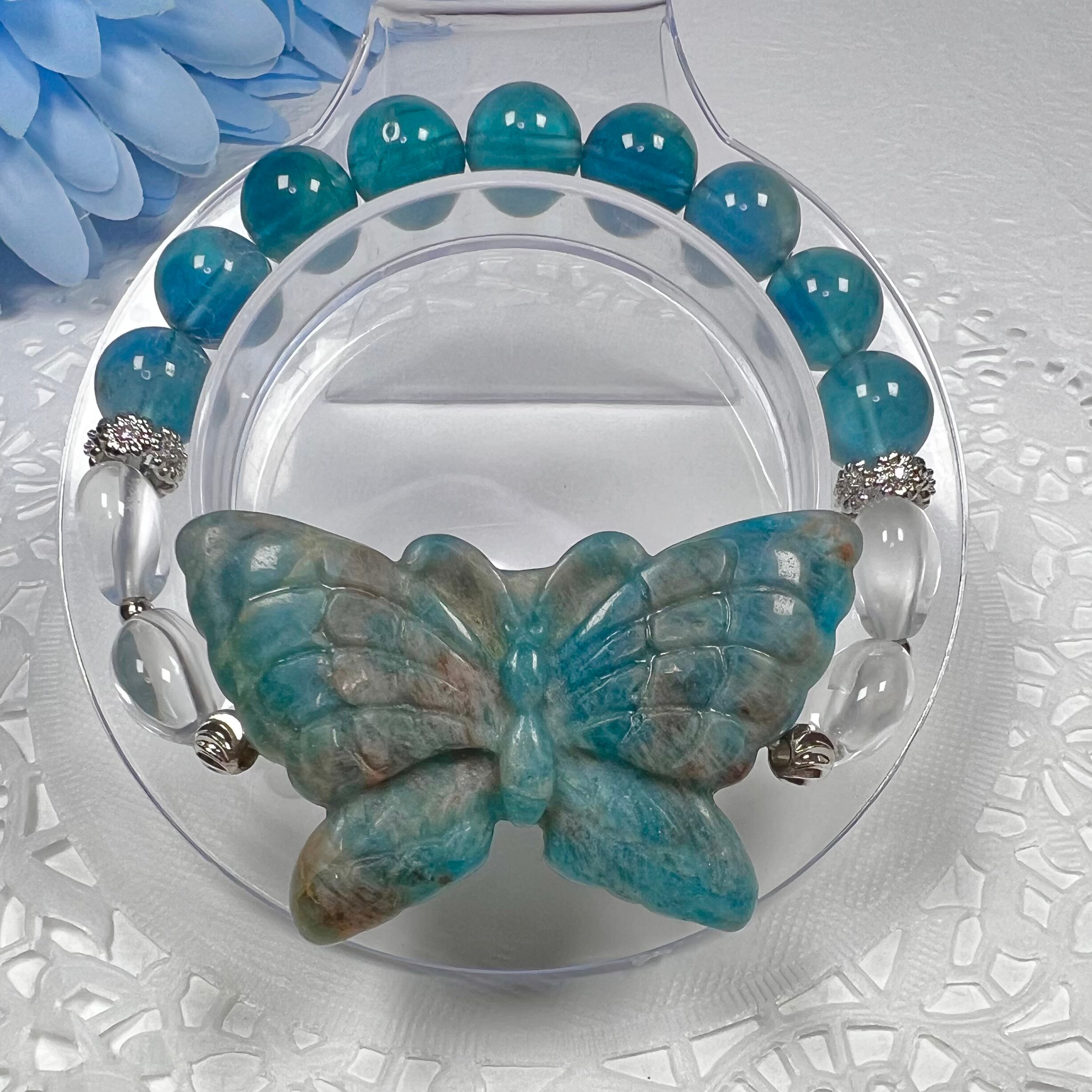 【アパタイト蝶々ブレスレットεïзꔛ♡】♥送料無料♥天然石 パワーストーン