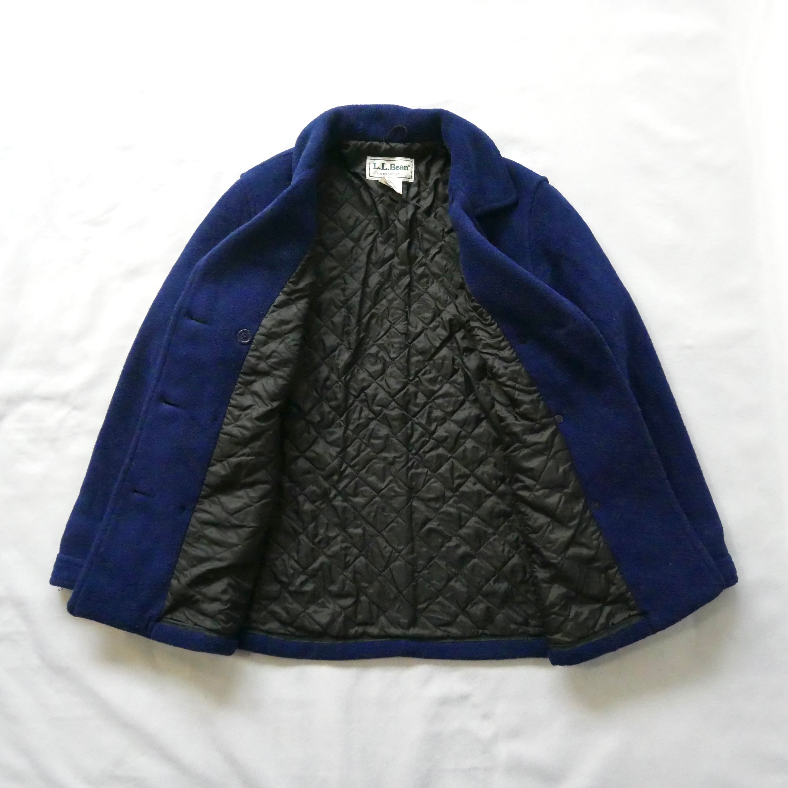 90s madeinUSA L.L.Bean fleece P-coat 90年代 ネイビー アメリカ製