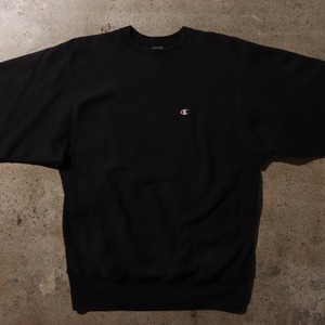 極美品 90s XL 黒 目あり リバースウィーブ ブラック 無地 スウェット 
