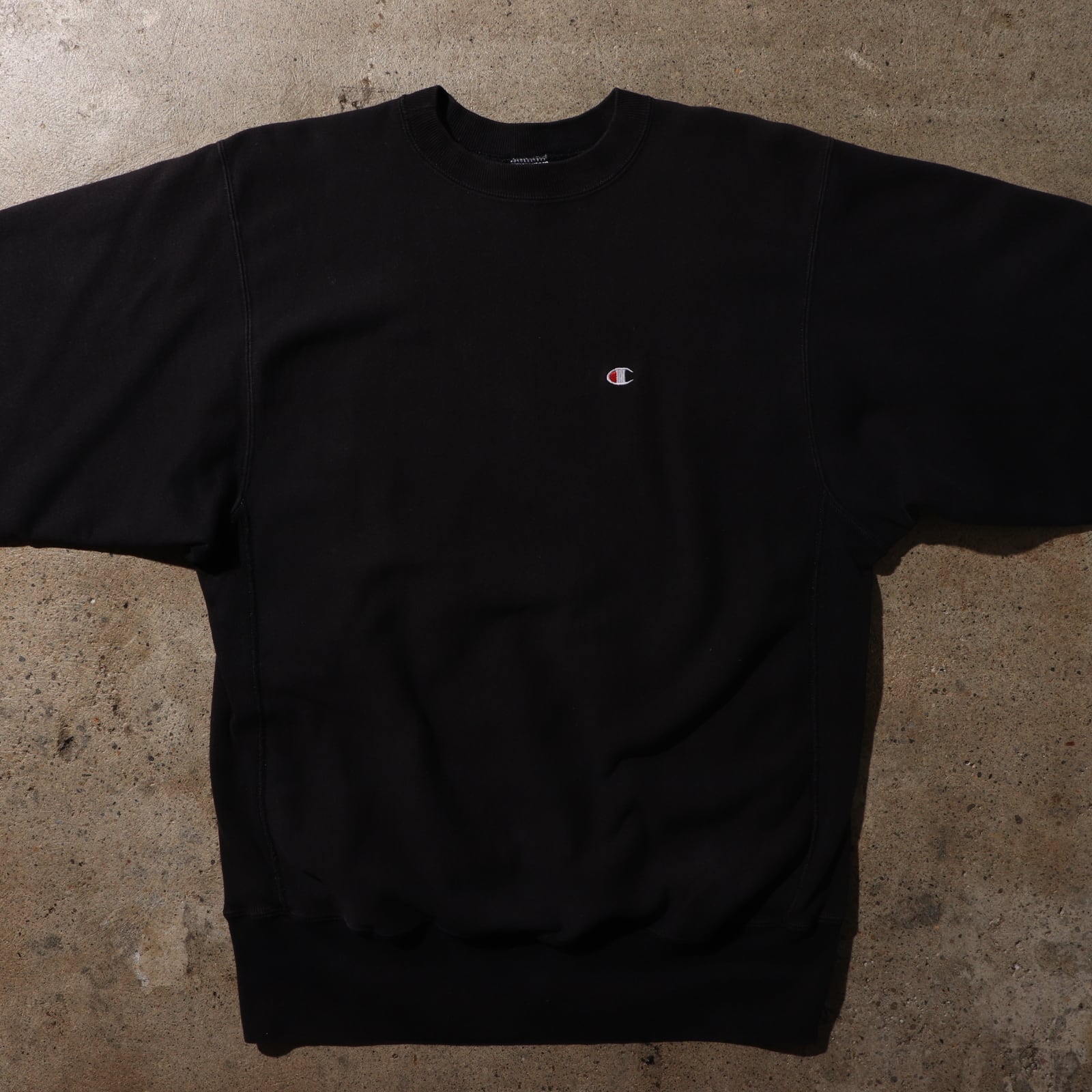 極美品 90s XL 黒 目あり リバースウィーブ ブラック 無地 スウェット 
