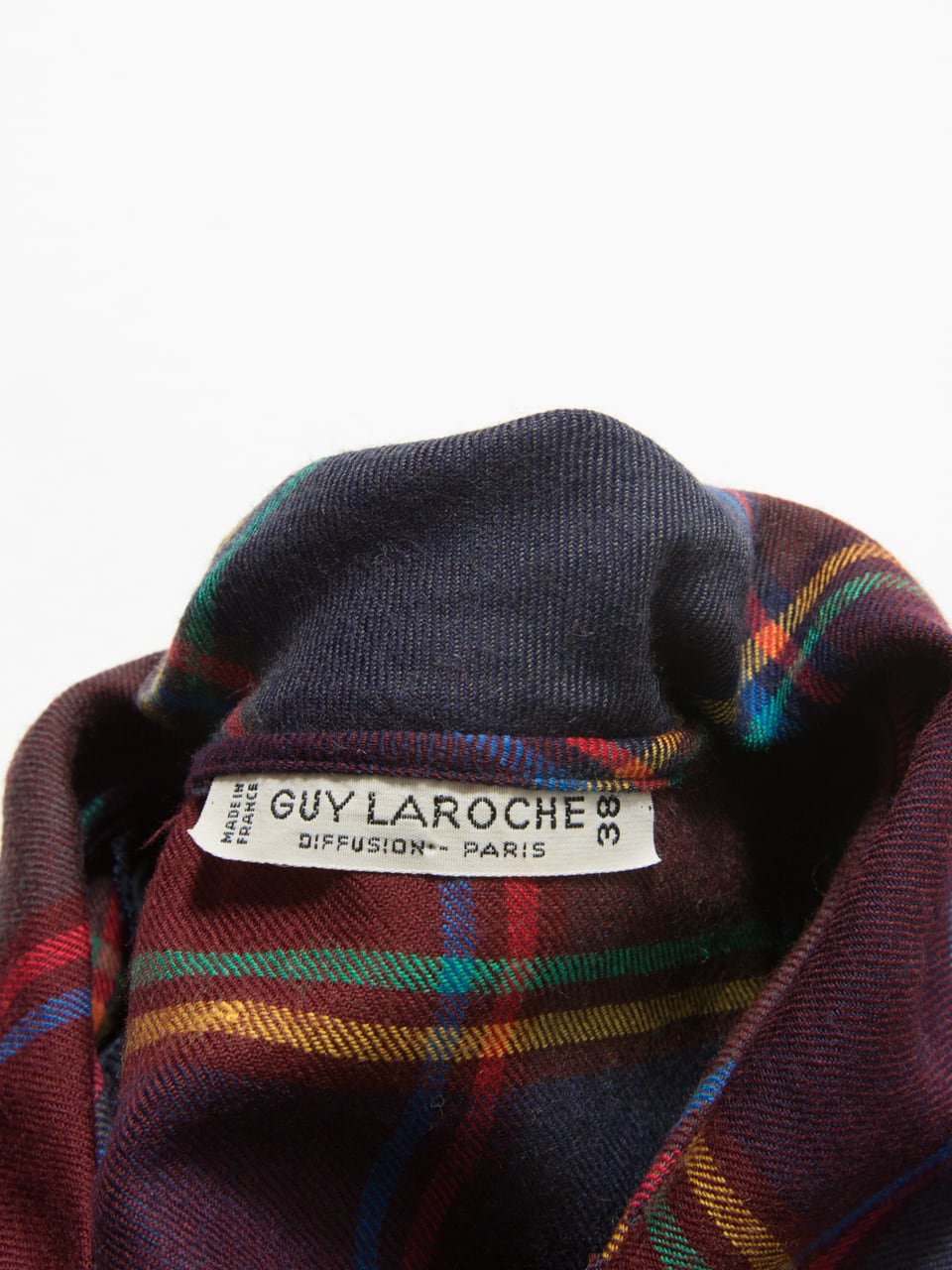 【Guy Laroche】Made in France Pullover design blouse with check patterns（ギラロッシュ フランス製チェック柄プルオーバーデザインブラウス）