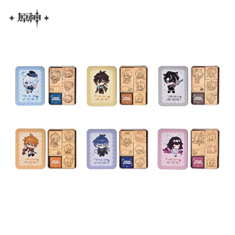 原神 星稚夢旅シリーズ スタンプセット フリーナ コロンビーナ 鍾離