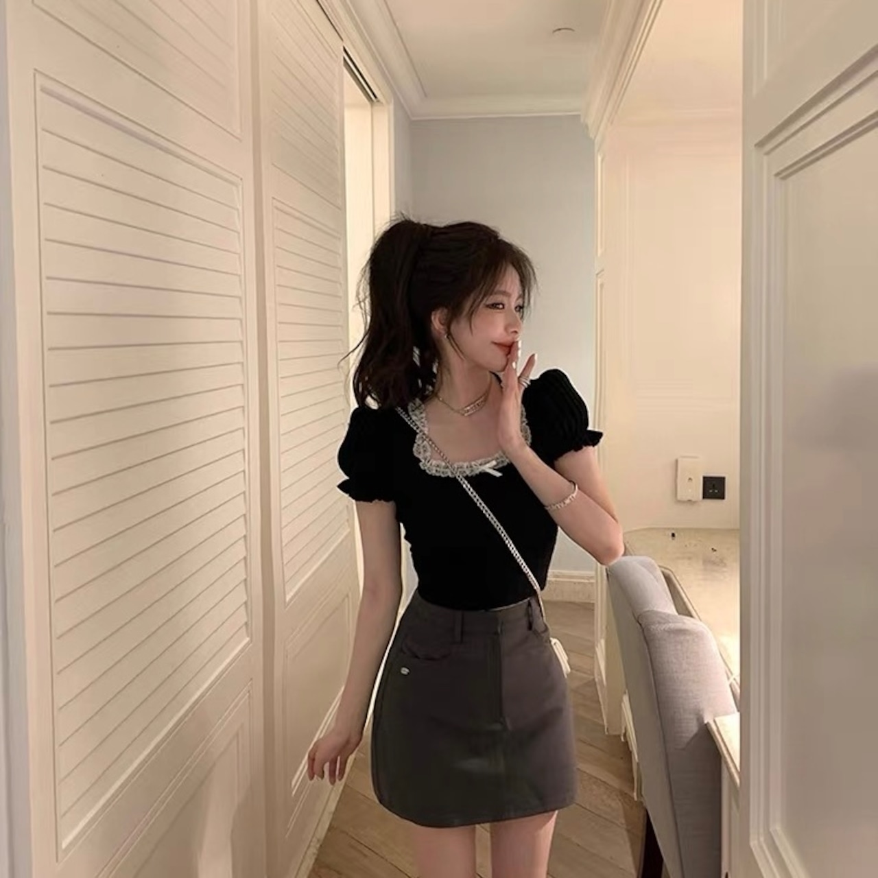 Square-Neck Off-Shoulder Top