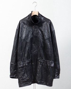old leather field coat