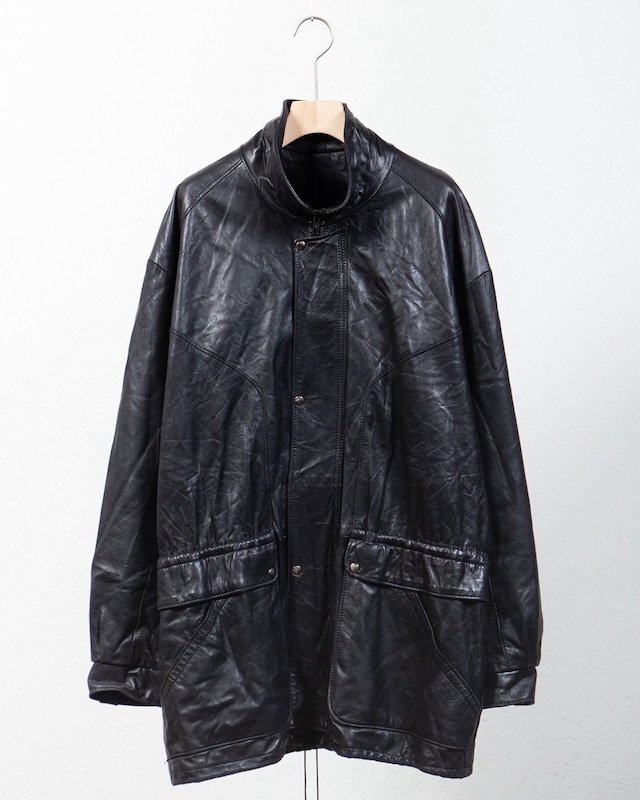 old leather field coat