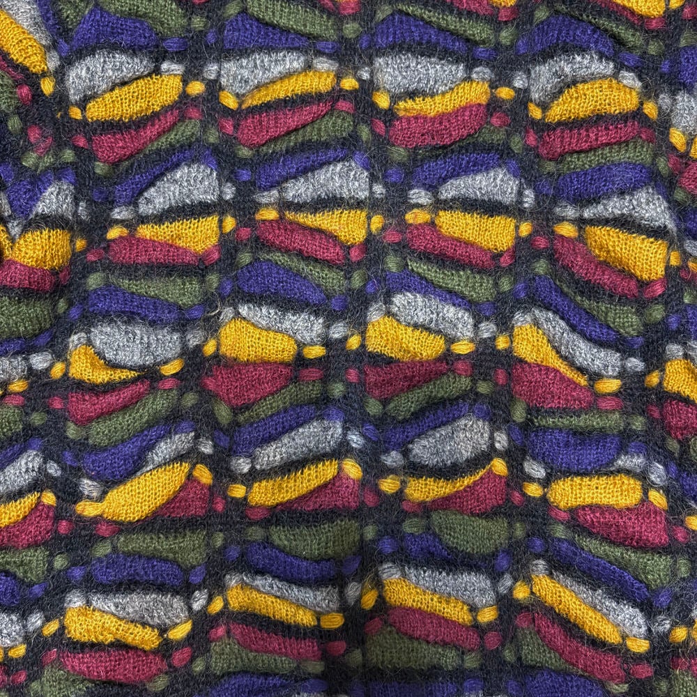 80～90s GAY ATTIRE カラフルニット 立体編み アートデザイン 3D
