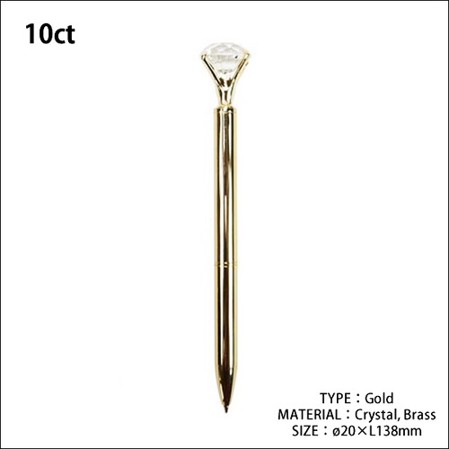 10ct Gold 10カラット ゴールド ボールペン DETAIL クリスタル 文房具