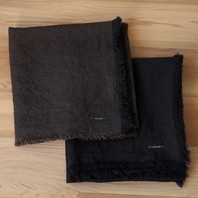 Lithuanian linen shawl/wool linen jacquard／2colors