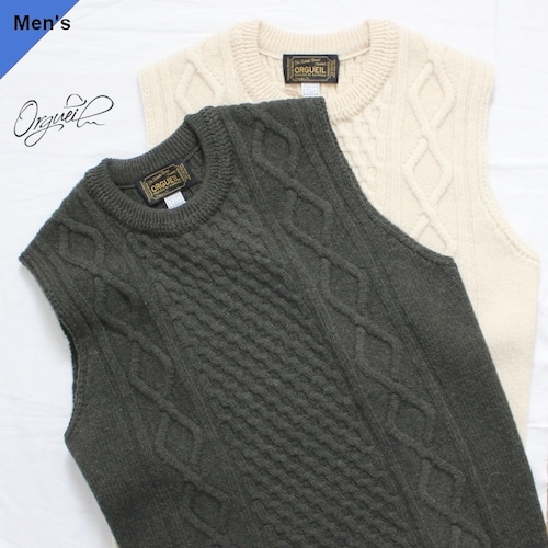 Orgueil　ケーブルニットベスト Cable Knit Vest　OR-4122　２カラー