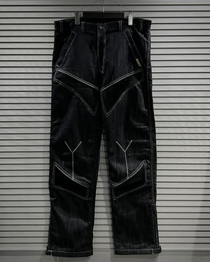 【X VINTAGE】Racing Gimmick Vintage Loose Denim Pants