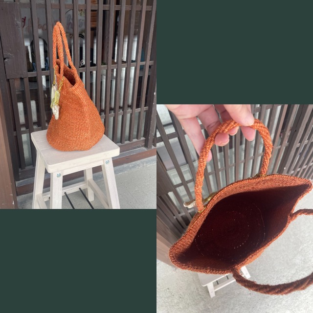 【初恋バッグ】茶/お好きな文字のバッグチャーム&バッグのセット