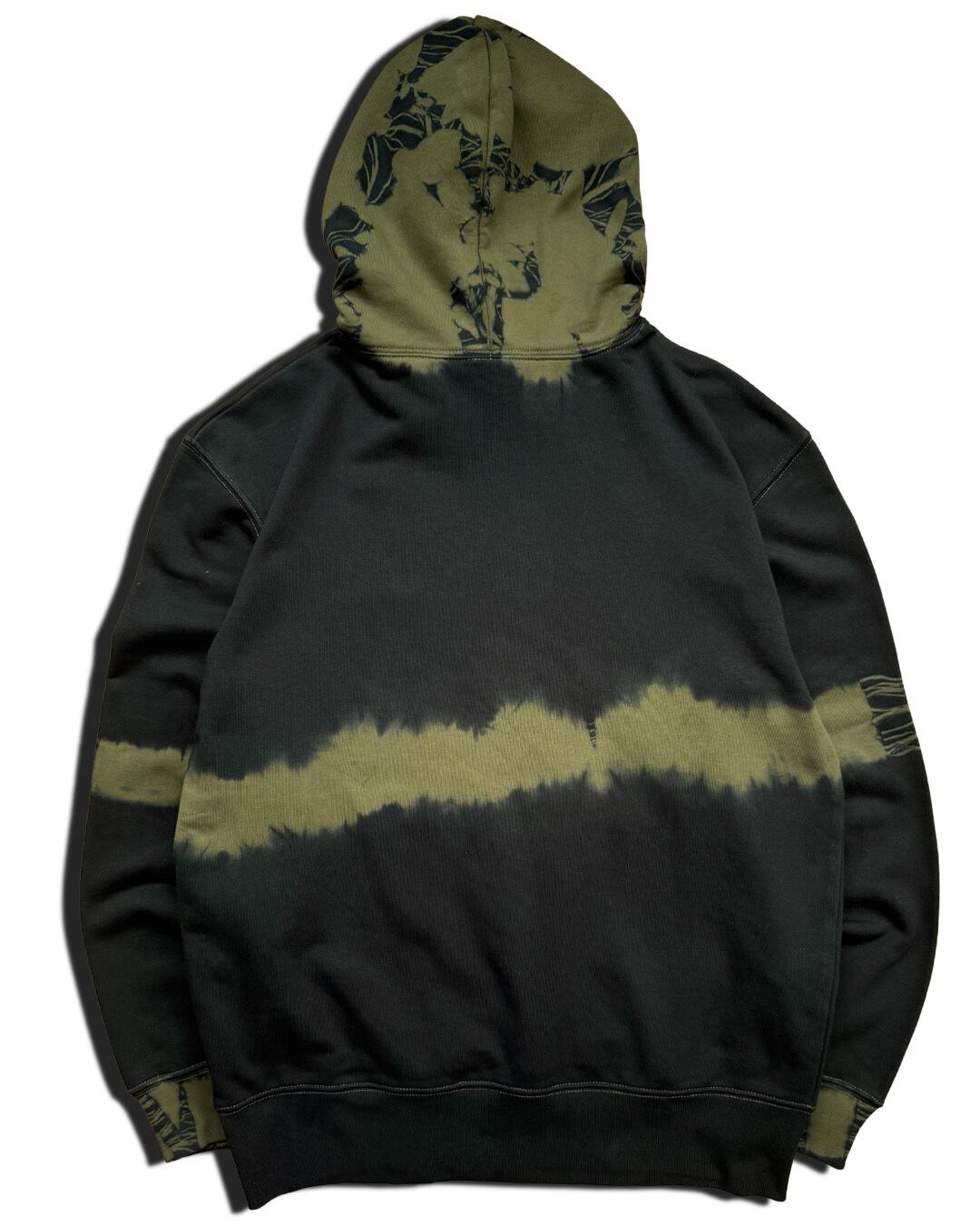 数量限定販売】黒染めタイダイスウェットプルオーバーパーカー 爬虫類
